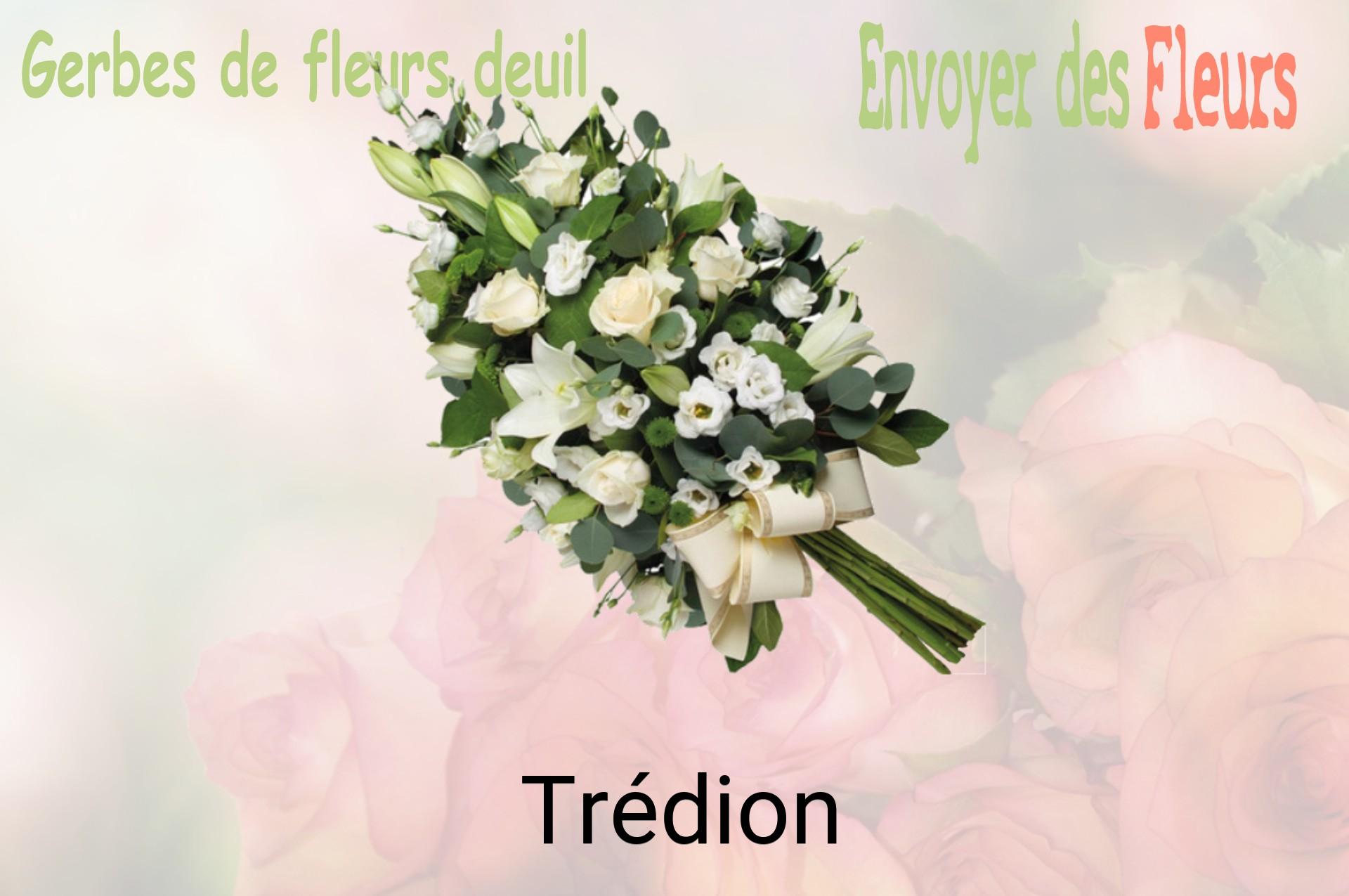 Gerbe de fleurs de deuil livrée à Trédion
